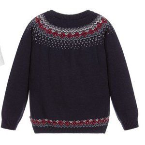 TUTTO PICCOLO Boys smart navy blue sweater